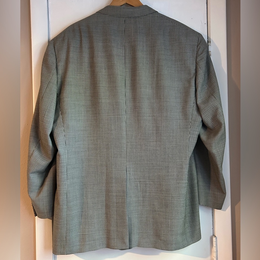 Big and Tall Hart Schaffner Marx tan/beige and black Checkered Blazer - Picture 7 of 8